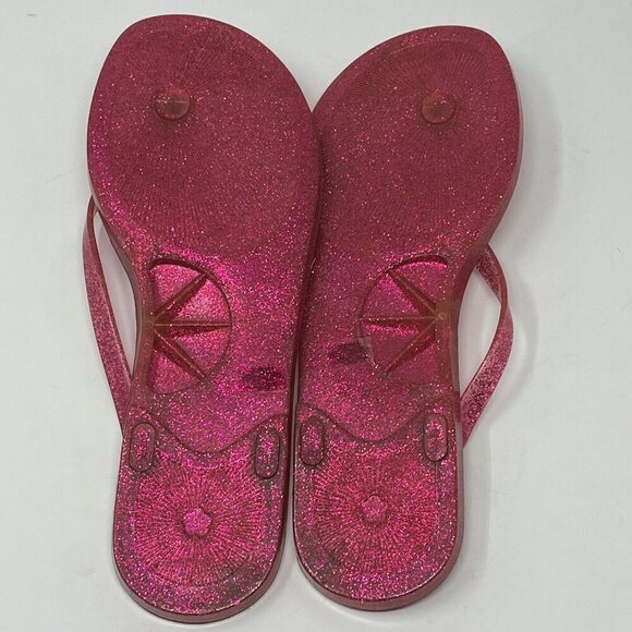 NWT Old Navy flip-flops sandals jelly pink glitter women 9 - Picture 2 of 3